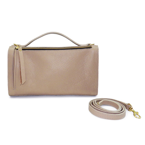 Sadie Satchel in Cappuccino Buffalo Leather