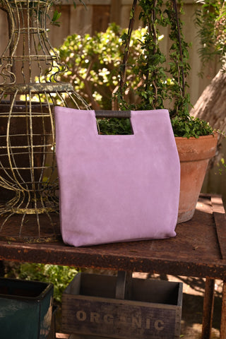 reid wrapped handle in orchid suede
